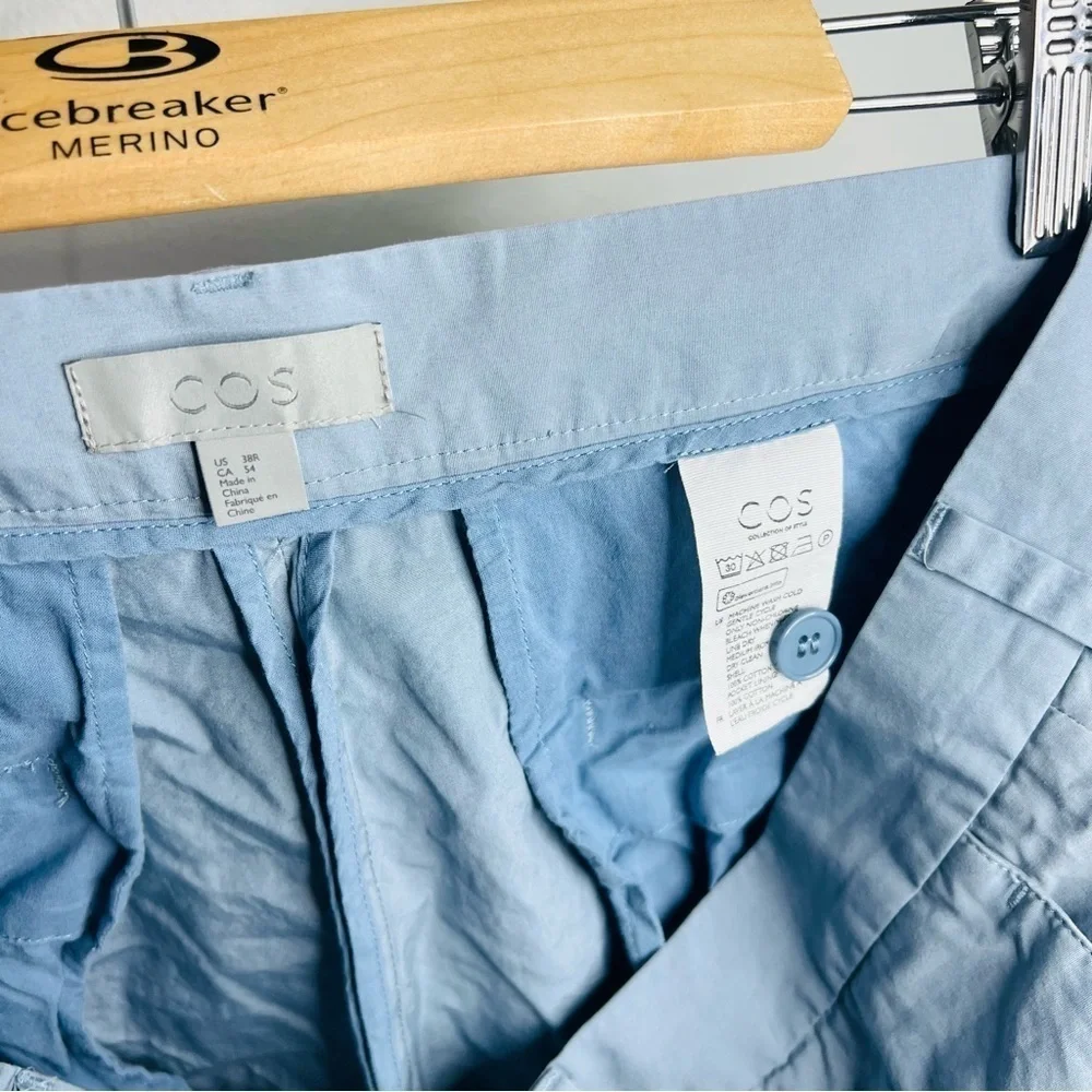 COS Blue Cotton Lightweight Chino Shorts 38R